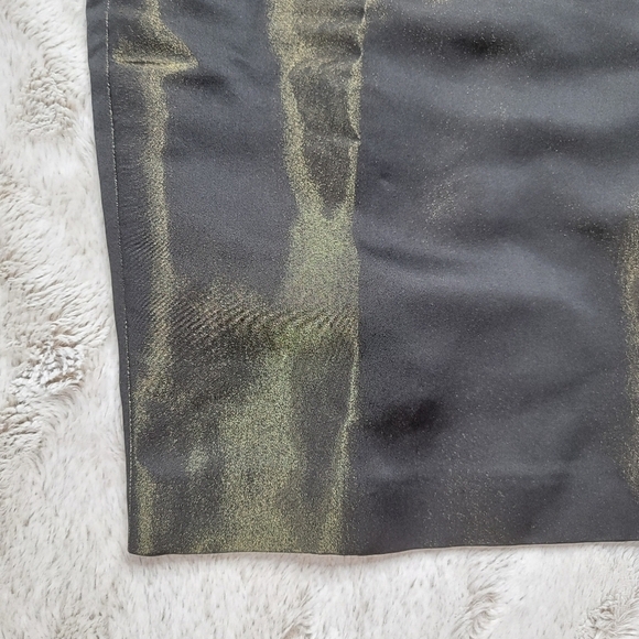 Akris Silk Blend Bronze Shimmer Black Pencil Skirt Size 4 - Picture 6 of 13